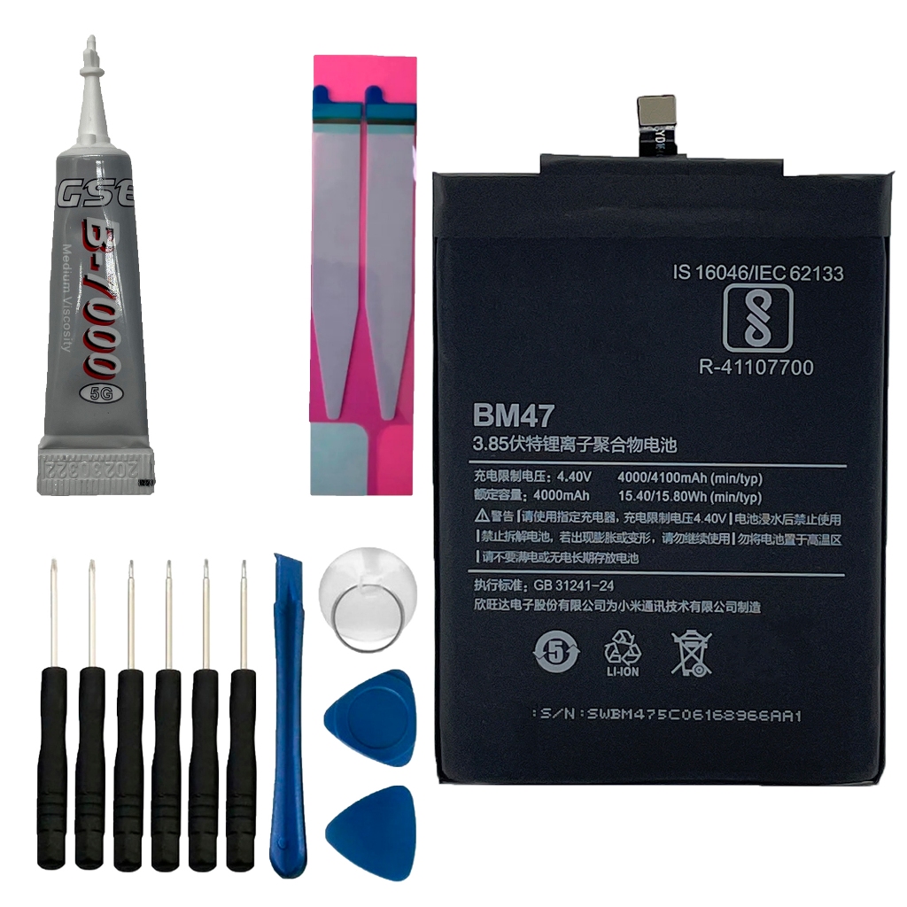 Bateria BM47 compativel Redmi 3 / redmi 3 Pro / redmi 3s / redmi 3x/ redmi 4x + Kit Reparo