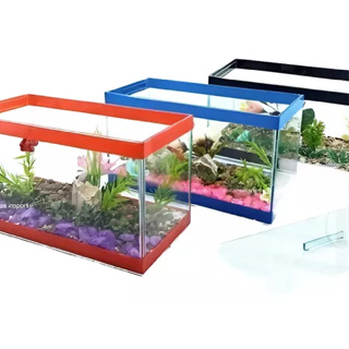 Aquário 25x12x15 Decorado Retangular Beteira Peixes Plantas em Oferta na Shopee