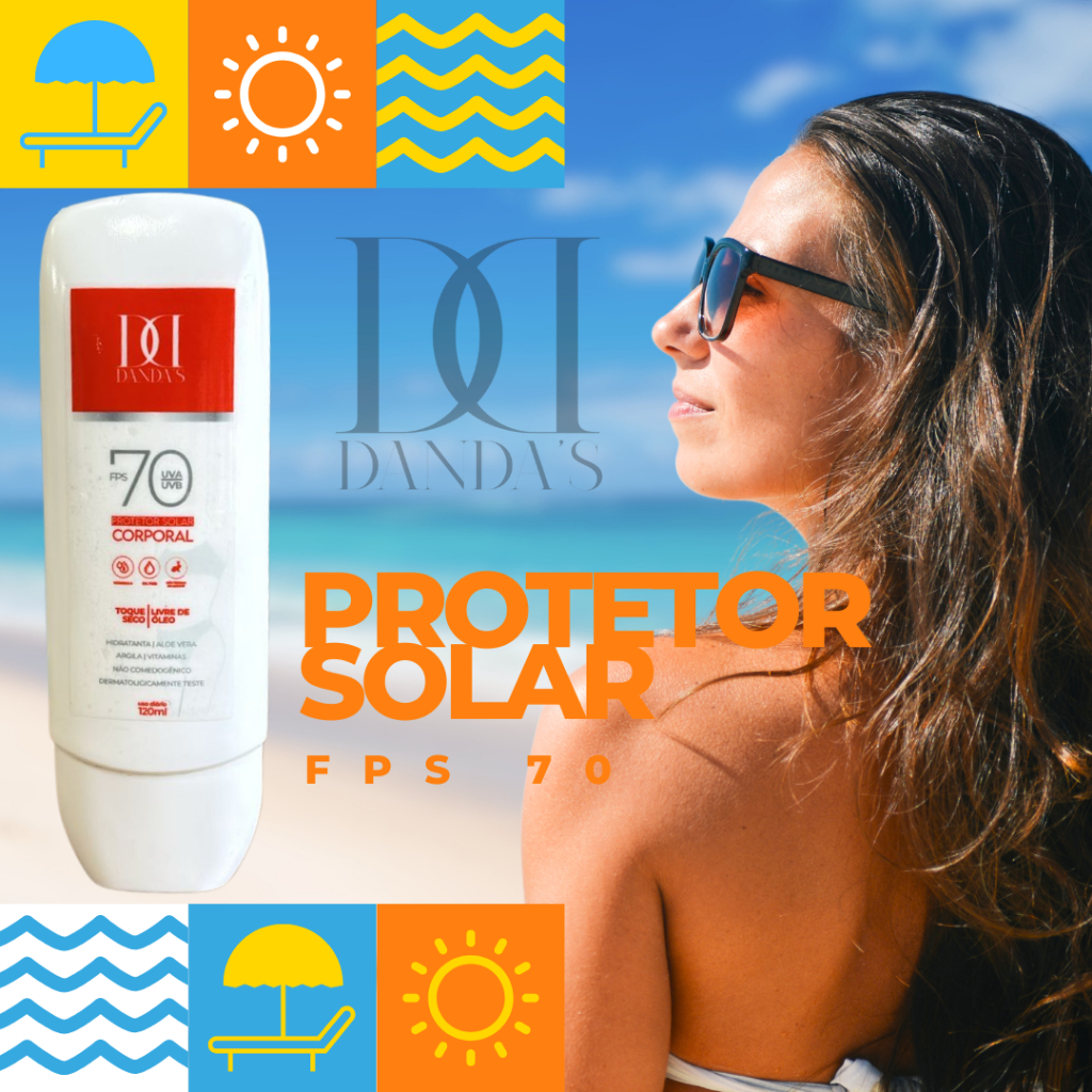Protetor Solar Dandas Fps 70 C. Toque seco em Oferta na Shopee
