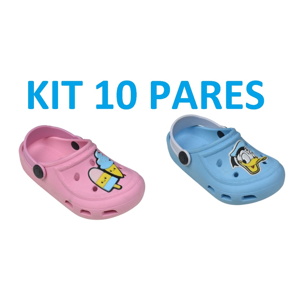 COMBO 10 PARES DE Papete babuche CROCS PARA CRIANÇA BEBÊ , TAMANHO BABY BB2 TucLele