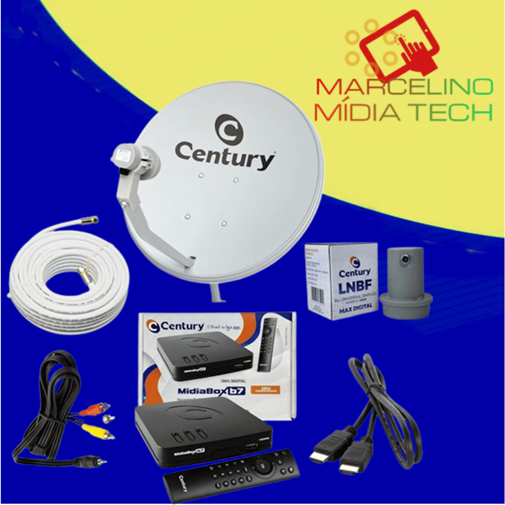 Kit Antena Tv Zona Rural Sitio + Receptor Digital B7 Century