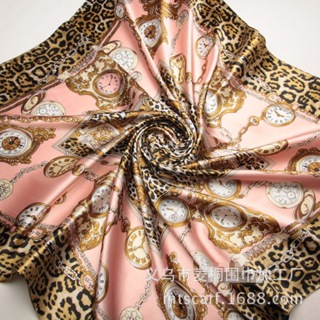 Lenço 50cm x 50cm Feminino Estampado de Leopardo Despertador Elegante Acetinado Cetim Para Cabelo Bolsa Pescoço Banada em Oferta na Shopee