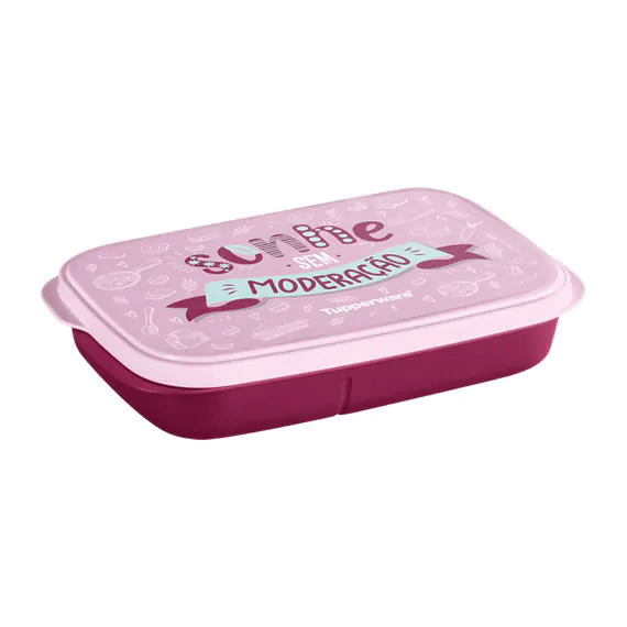 Tupperware Basic Line Slim com divisória 590 Ml Diversas Estampas
