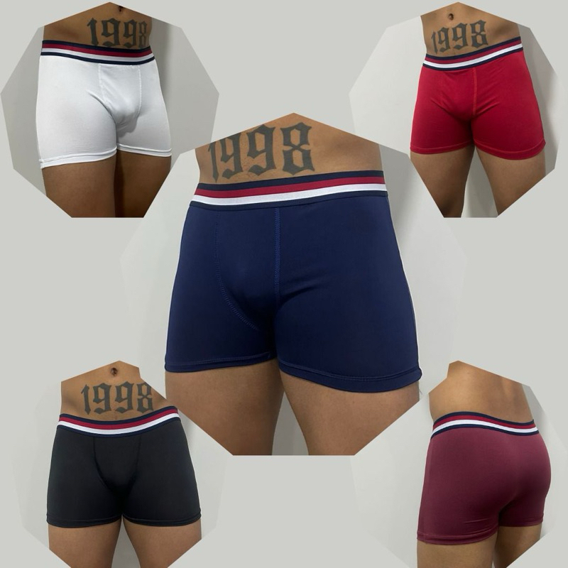 KIT 3 CUECAS BOXER ADULTO MASCULINA 3 CUECA BOX ADULTO MICROFIBRA LISA