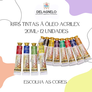 Kit 12 Tintas A Óleo Oil Colors Classic 20 Ml Acrilex em Oferta na Shopee