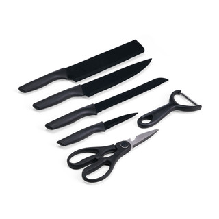 Kit Churrasco 6 peças/faca cutelo com 8″,faca chef com 8″, faca pão 8″,faca aparar com 3,5″