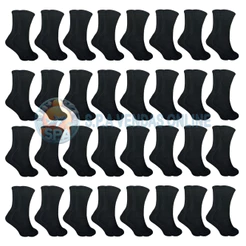 Kit com 18 Pares Meia de Cano longo PRETA com Algodão masculina