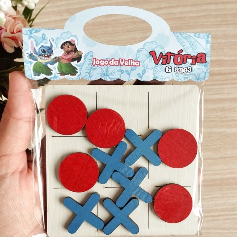 Kit 20 Jogos da velha personalizados Lilo e Stitch, Stich lembrancinhas menina, personalizados de festa infantil em Oferta na Shopee