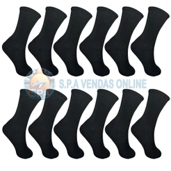 kit de 24 a 3 pares de meia cano longo preta meia para homem e mulher