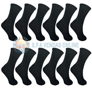 Meia Longa Preta Masculina em Kit com até 24 Pares em Oferta na Shopee