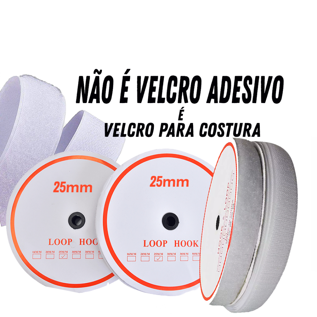 VELCRO BRANCO 25mm MACHO E FEMEA em Oferta na Shopee