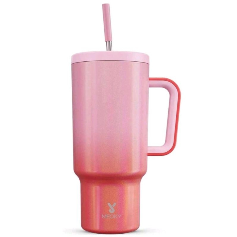 Copo térmico Meoky 1200ml antivazamento 40oz com canudo aço inoxidavel