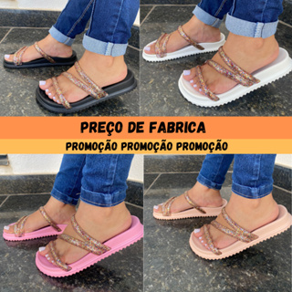 Sandália Papete Feminina Tira Gliter Lançamento Versátil Comfort em Oferta na Shopee