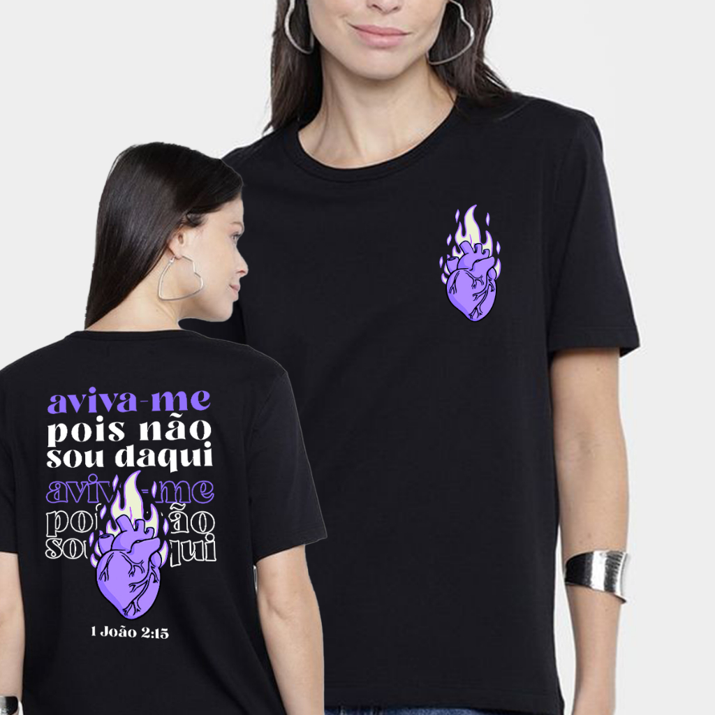 Camiseta T-Shirt Cristã "Aviva-me" Camisa 100% Algodão em Oferta na Shopee
