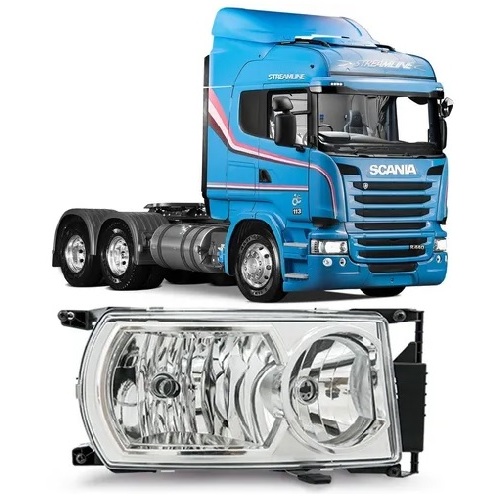 Farol Dianteiro Compatível Scania S5 S6 Streamline Highline com Soquete Unidade / Par