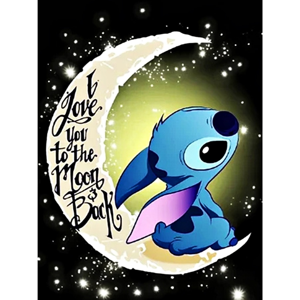 Kit pintura diamante Lilo & Stitch 30 x 40 cm -Crie sua obra de arte brilhante!
