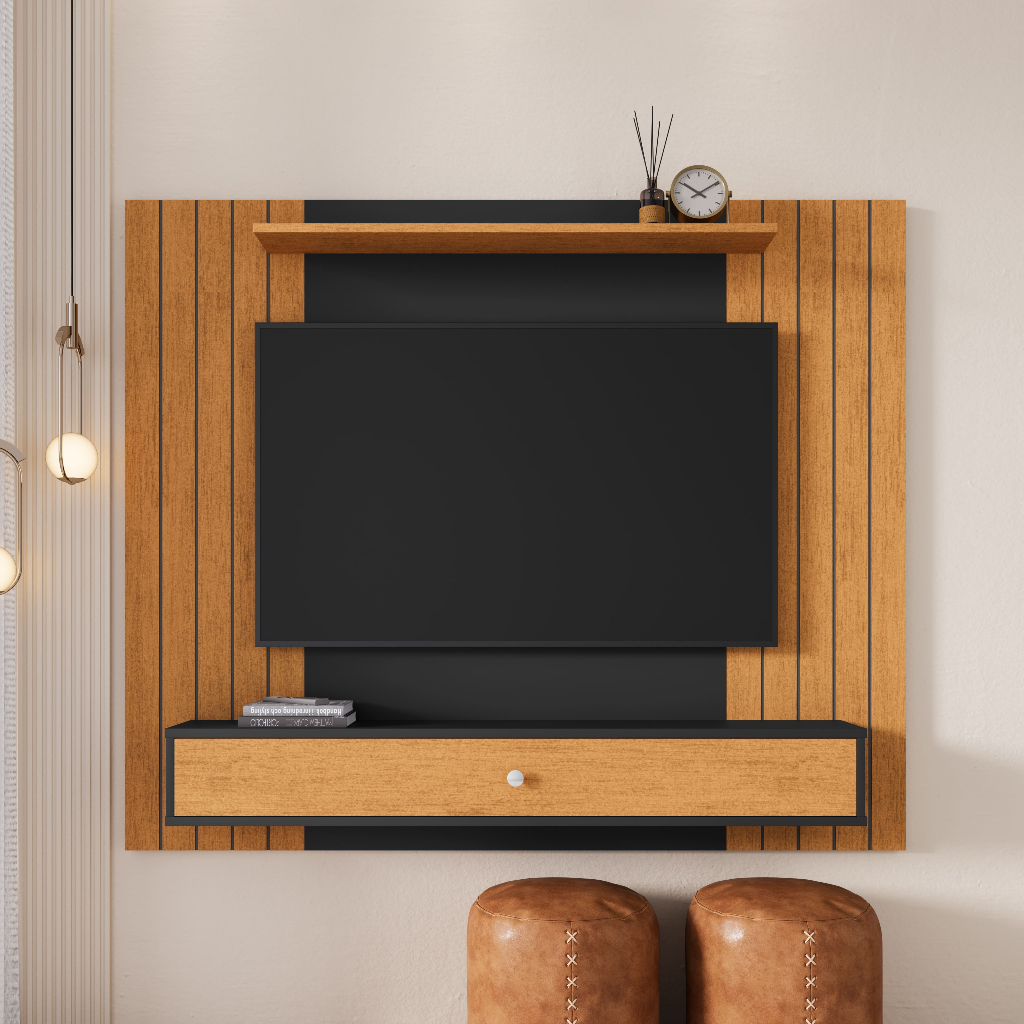 QUEIMA DE ESTOQUE - Painel para Tv até 42 polegadas c/ Prateleira Berlim - Várias cores