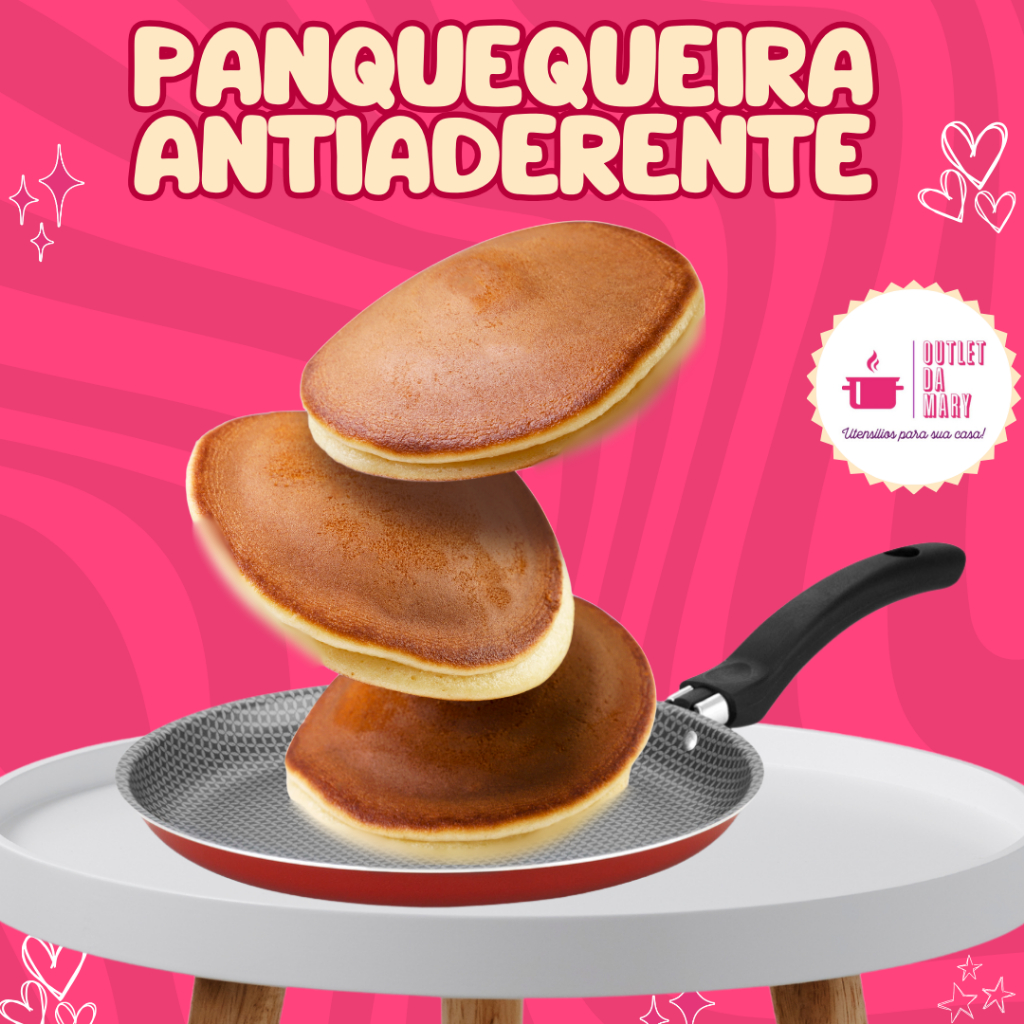 Frigideira de Tapioca Antiaderente 22 cm Panquequeira Cereja
