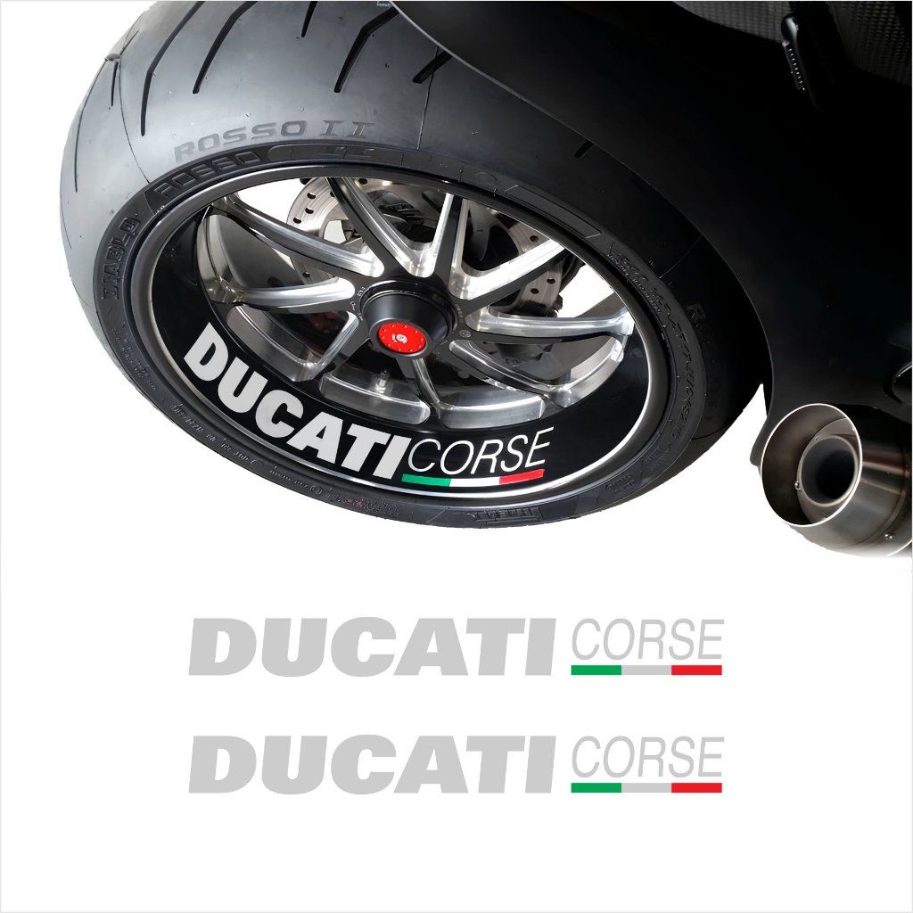 Par Adesivos Roda Moto Ducati Corse Diavel Super Super Large