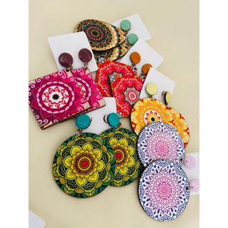 Kit 05 Brincos Mandala Variado de MDF em Oferta na Shopee