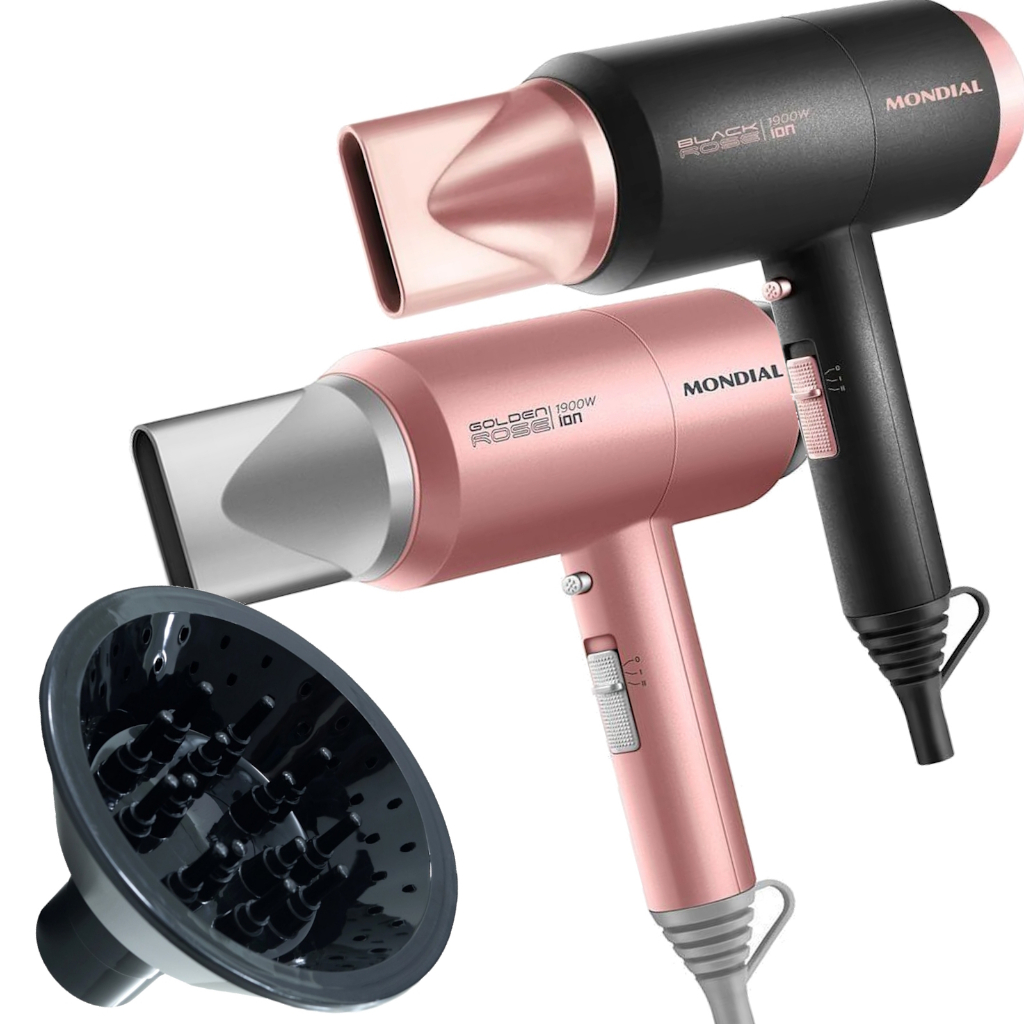 Difusor Definidor de Cachos Bellyze Bico Crespos Secador Cabelos Mondial Modelo Black Rose Sc38 Sc-38