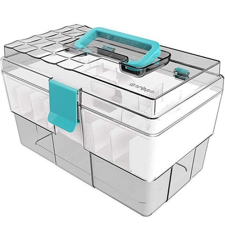 Maleta Organizadora Cristal Acessórios Azul Turquesa Crippa