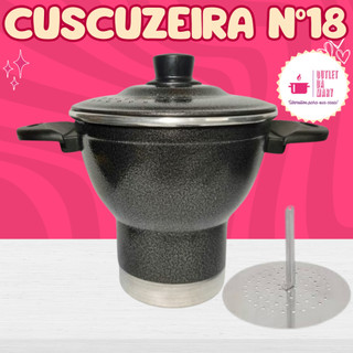 Cuscuzeira Nordestina Alumínio  Craqueado  nº18 cm Cuzcuzeira Para 4 Pessoas aluminio Amj