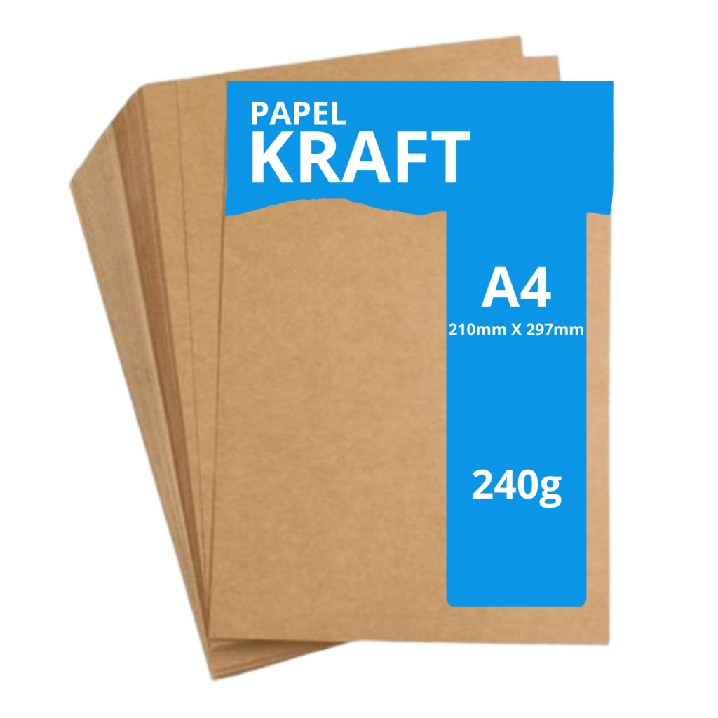 Folhas Papel Kraft 240g A4 Marrom Artesanato Papelaria Impressão Escola Alta Qualidade
