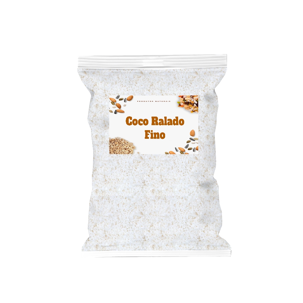 Coco Ralado Fino Tipo 1 - Sem Açúcar - 65% Gordura - Ingrediente Condimento - Low Carb - Sem Glúten - Vegano