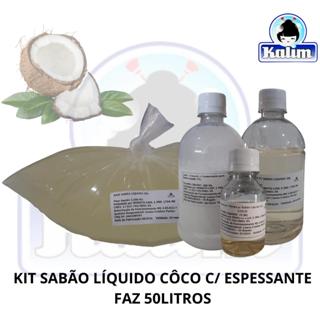 Base Sabão Líquido Côco Concentrado Kit + espessante Faz 50 Litros em Oferta na Shopee
