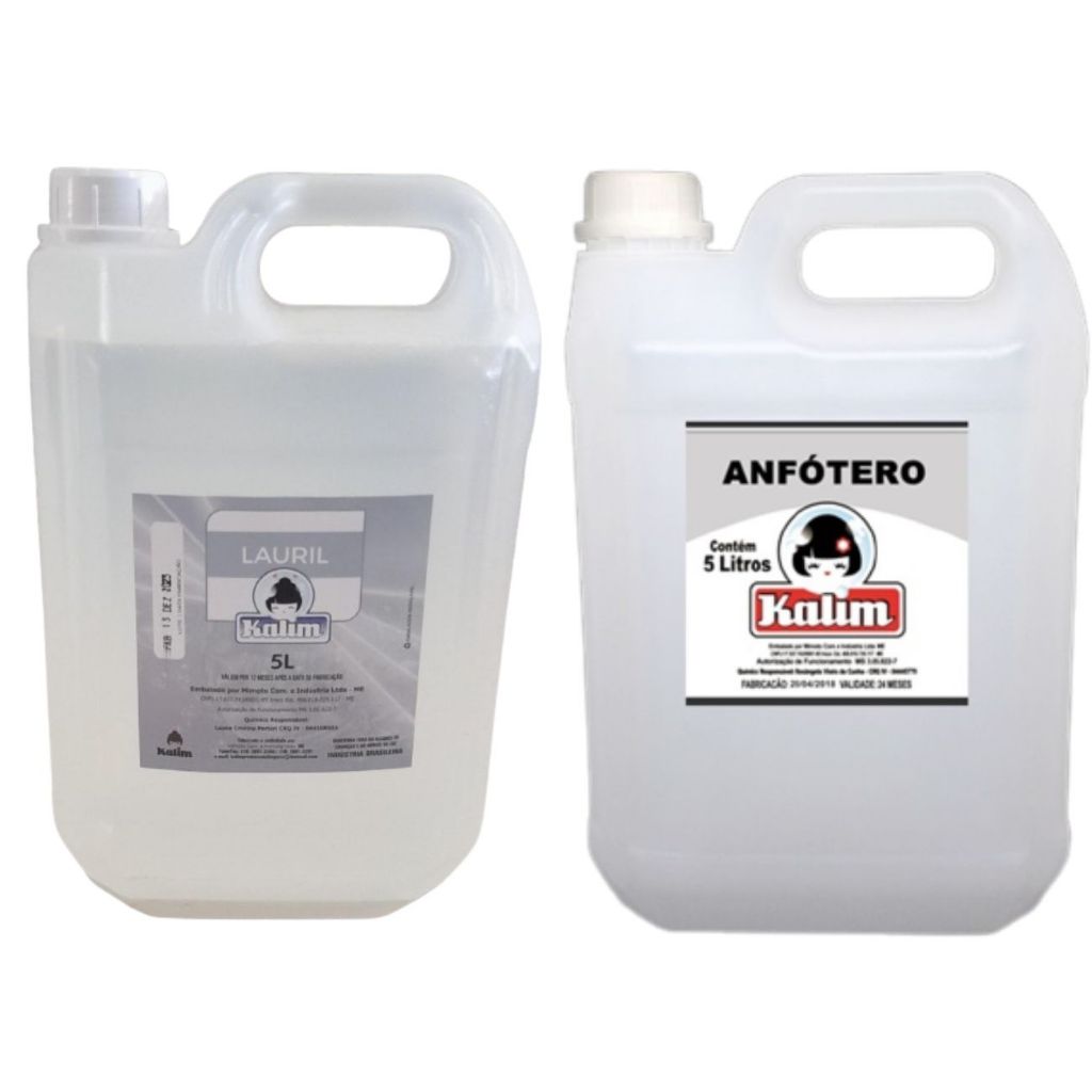 Anfótero Importado Espessante Para Engrossar Produtos De Limpeza 5 Litros + 5 Lauril De 1ª Linha 5Litros Formador de Es
