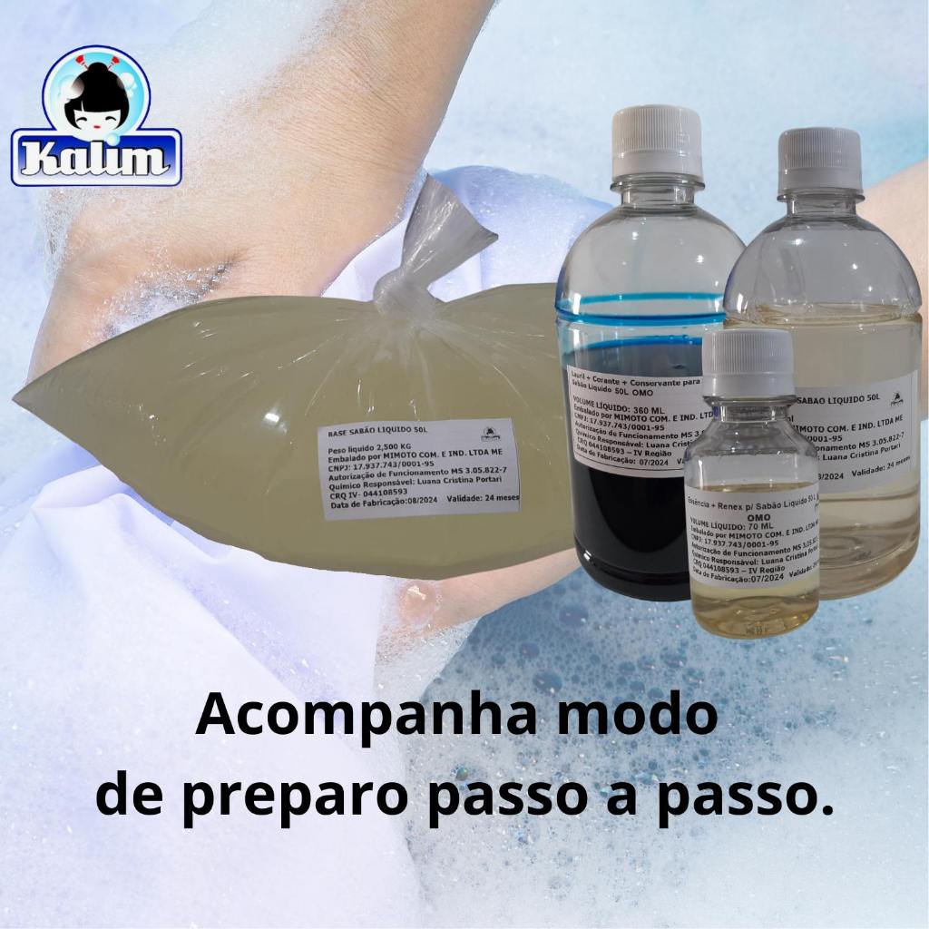 Base Concentrada para Fazer Sabão Líquido Com Espessante Kit Para 50 Litros