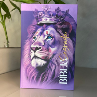 Bíblia Sagrada Feminina Evangélica Leão Roxo LETRAS MÉDIAS Com Harpa e Índice Palavras de Jesus Destacadas em Oferta na Shopee