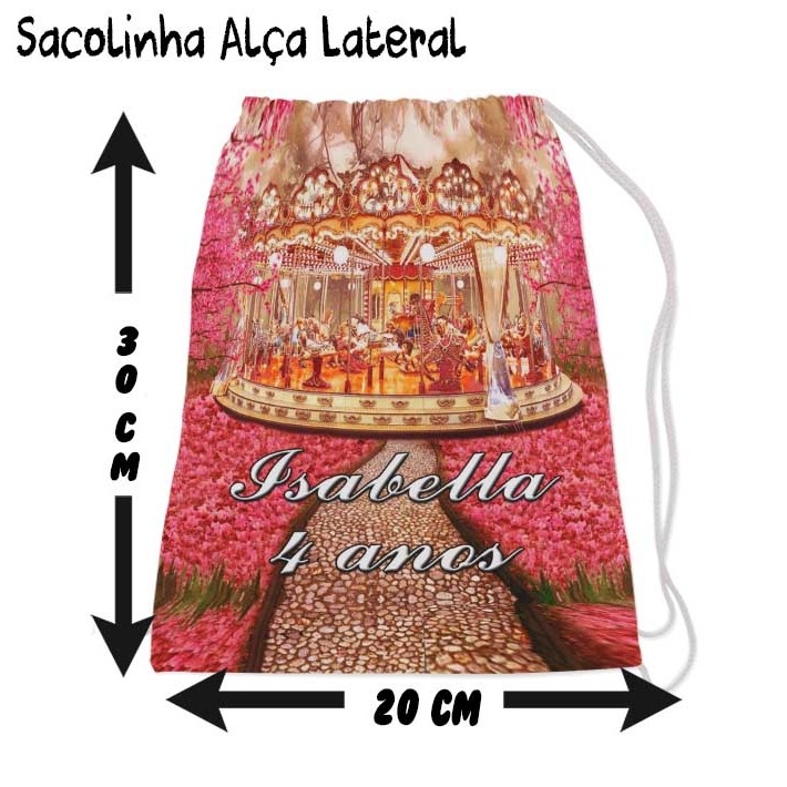 Mochilinha Sacolinha Mochila Saco Sacochila Saquinho Lembrancinha Brinde Aniversario Personalizadas Carrossel Encantado
