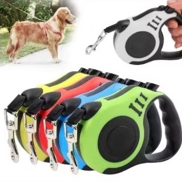 Guia De Cães Retrátil 3 Metros Com Trava De Guia Flexível Cor Azul