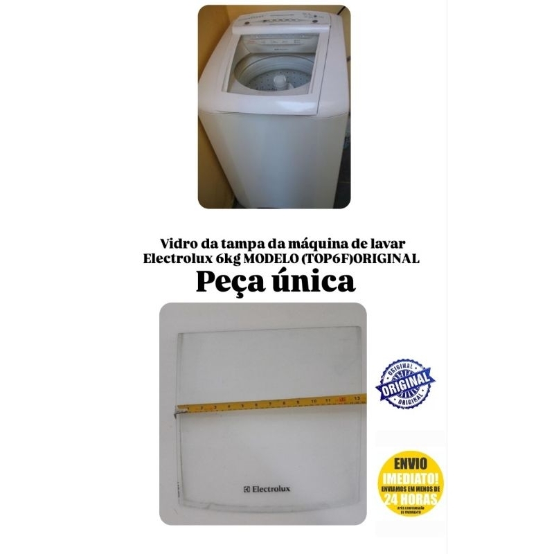 Vidro Tampa Máquina de Lavar Electrolux TOP6F 6kg Original Usado Envio Rápido