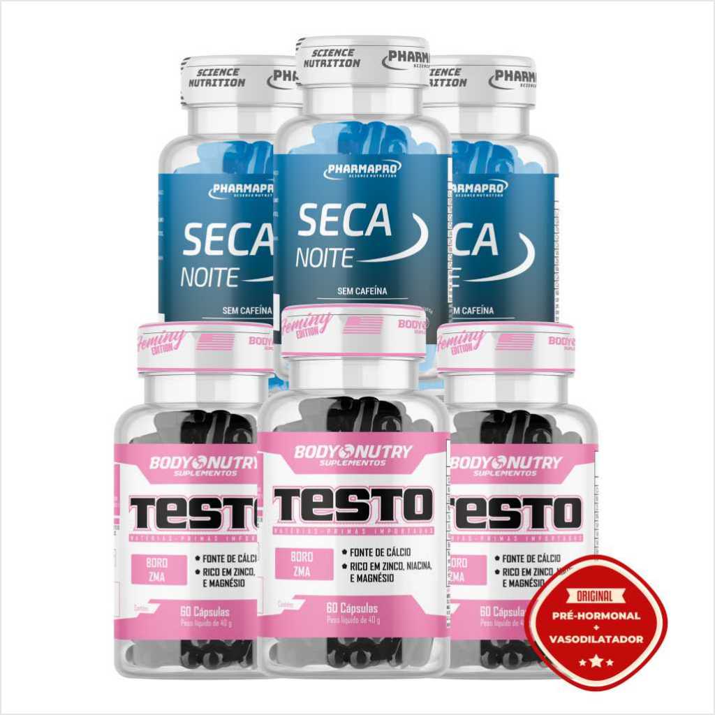 KIt 3x Testo Feminy, 60 cáps (ZMA + BORO) + Termogenico sem Cafeina (Carnitina, Cromo, Triptofano) em Oferta na Shopee