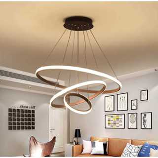Lustre Arco LED Luminária Pendente 3 Anéis Aros Moderno Coisas Diferentes Para Casa Decoração MT291 MT292 em Oferta na Shopee