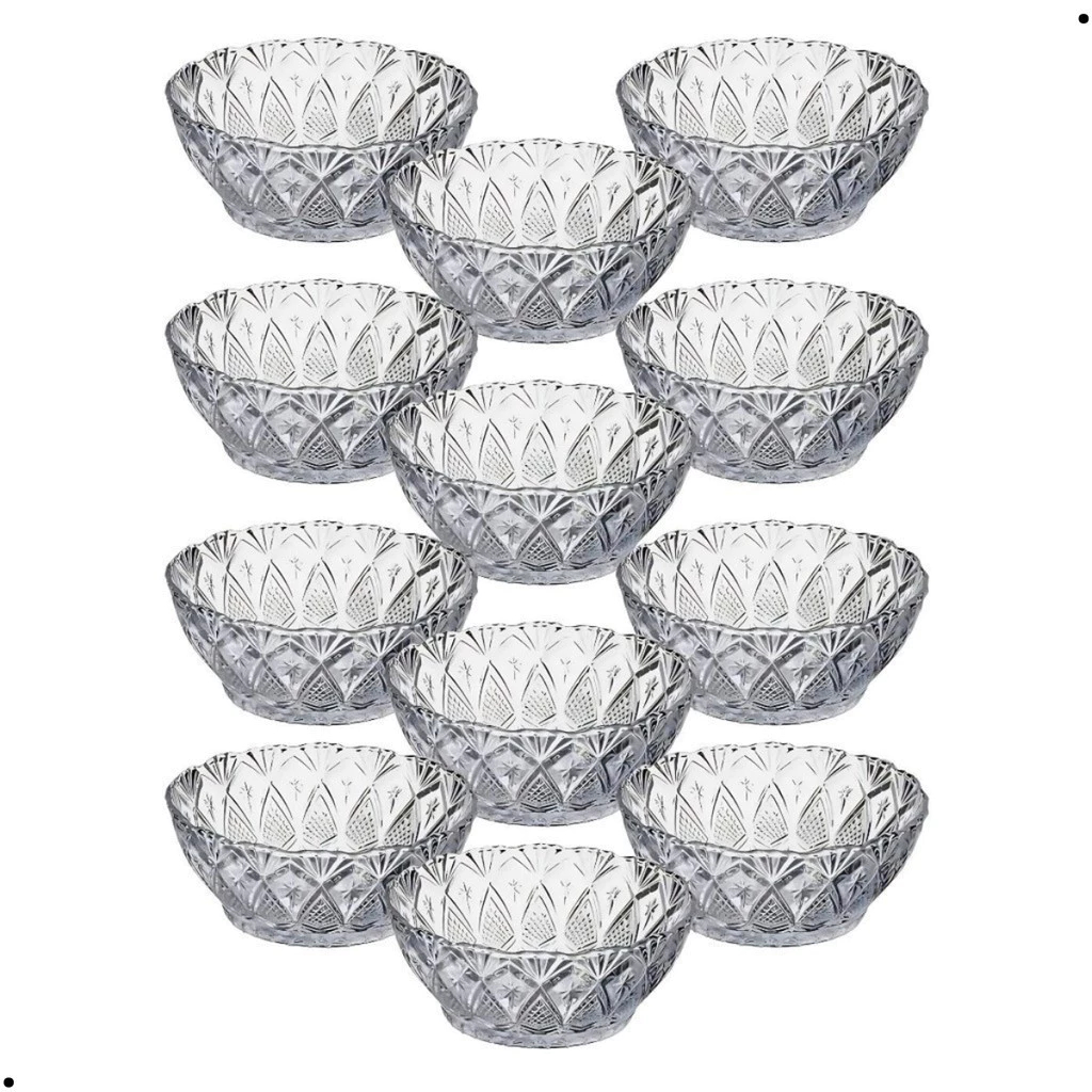 Jogo 12 Taças Em Vidro 350ml Para Sobremesa Tigela Bowl Lyor Petisqueira Sorvete Doces MARAVILHOSO em Oferta na Shopee