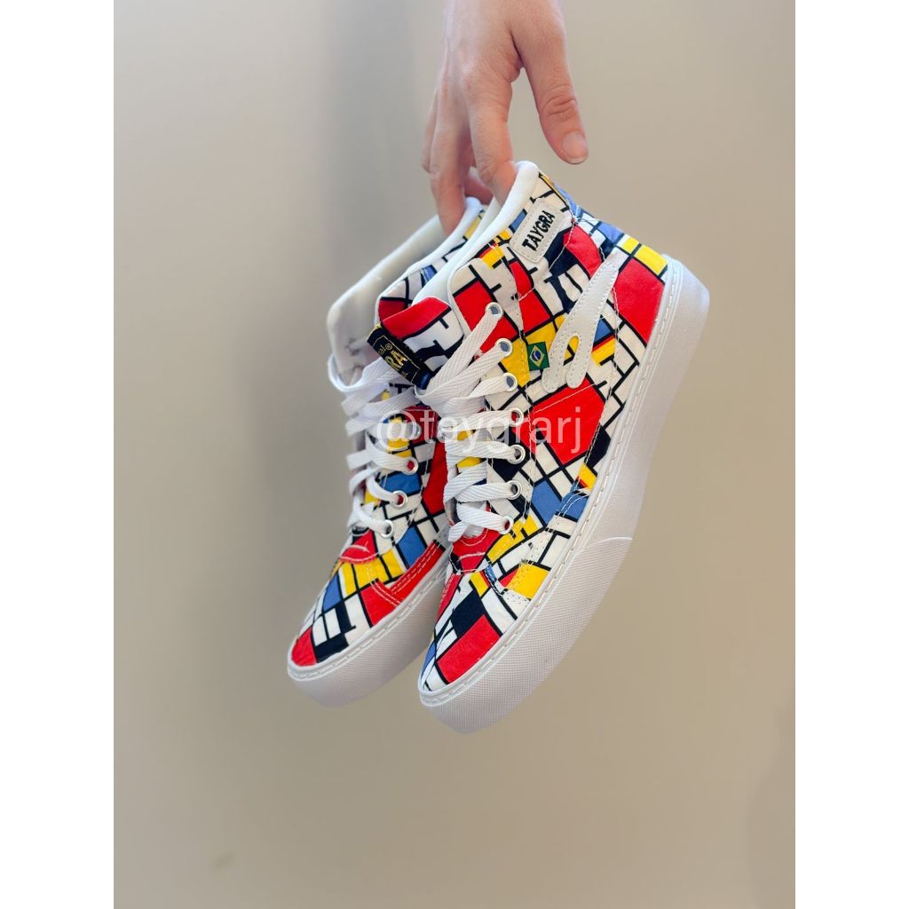 Bota Urbana Taygra para Dança de Salão - mosaico mondrian - Unissex