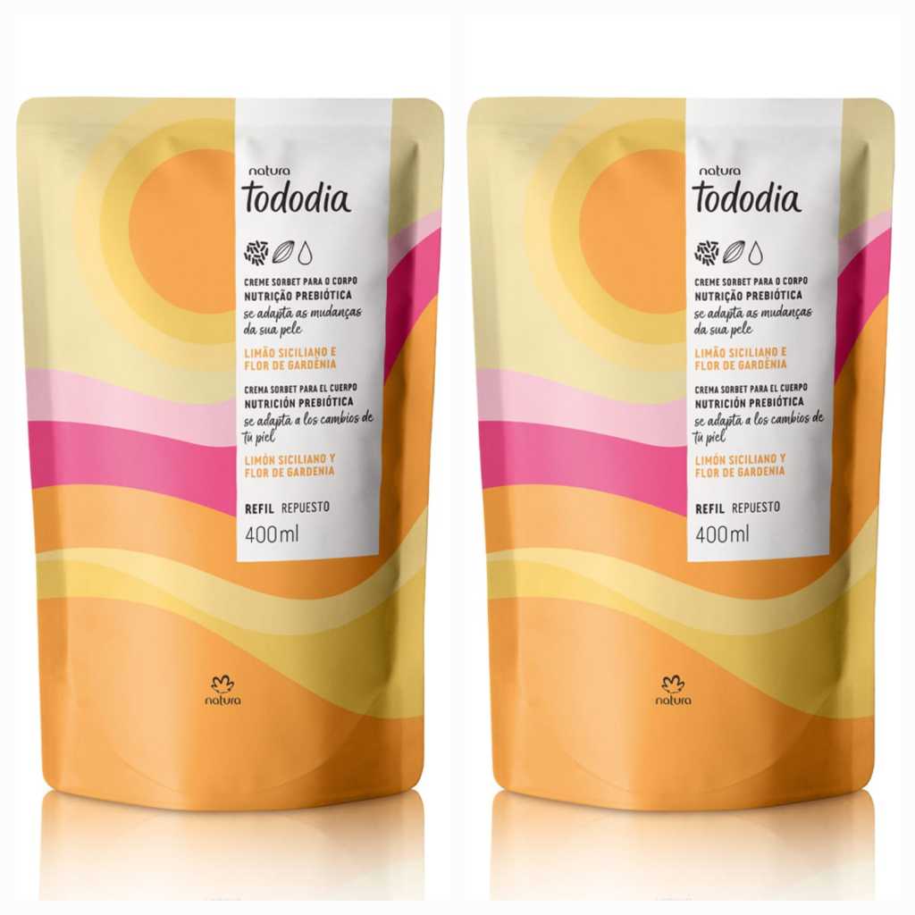 Kit com 2 unidades Refil Desodorante Corporal hidratante limão siciliano e Flor de gardenia