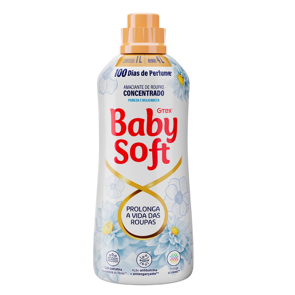 AMACIANTE BABY SOFT CONC TQ DE CUIDADO - BRANCO 1L em Oferta na Shopee