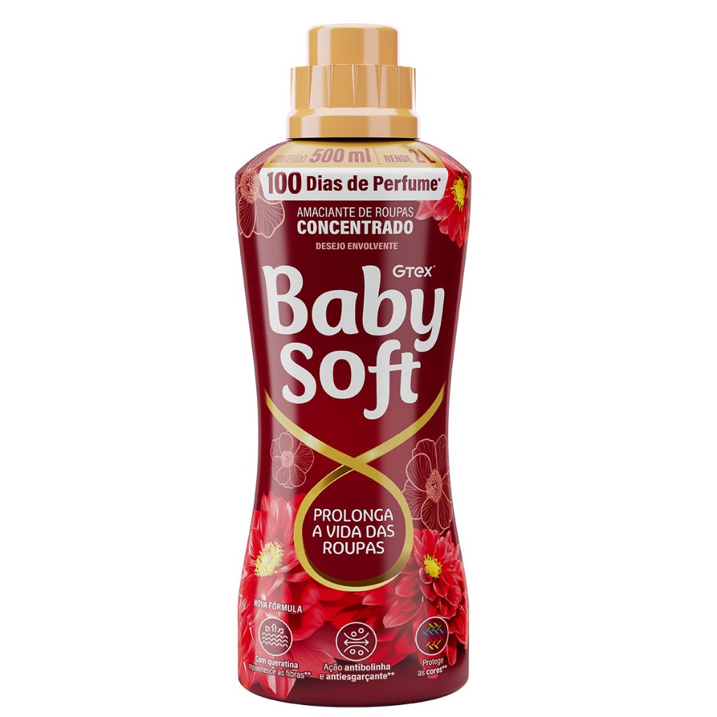 Amaciante Concentrado Baby Soft Desejo Envolvente 500ml - Rende 25 lavagens em Oferta na Shopee