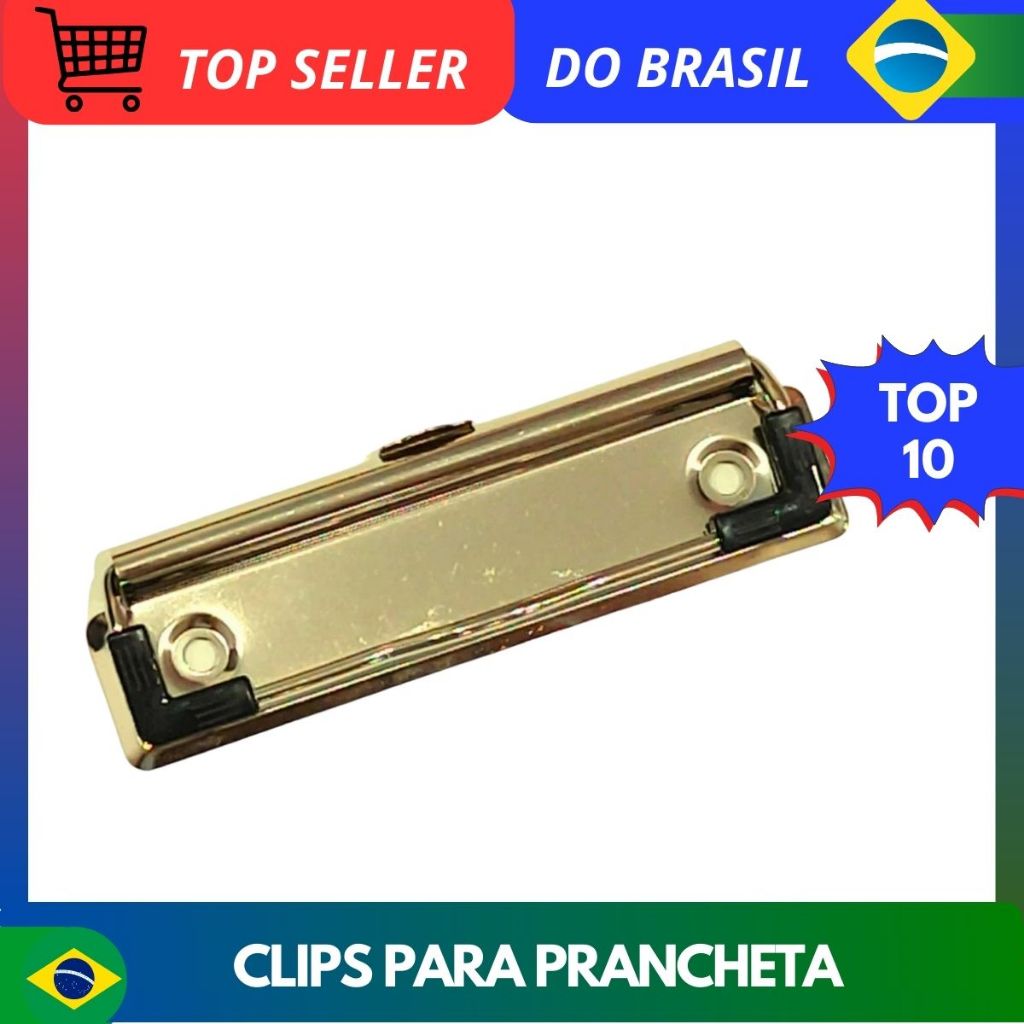 Clips / Presilha para Pranchetas - Porta Bloco - Dourada 100mm - 01 unidade