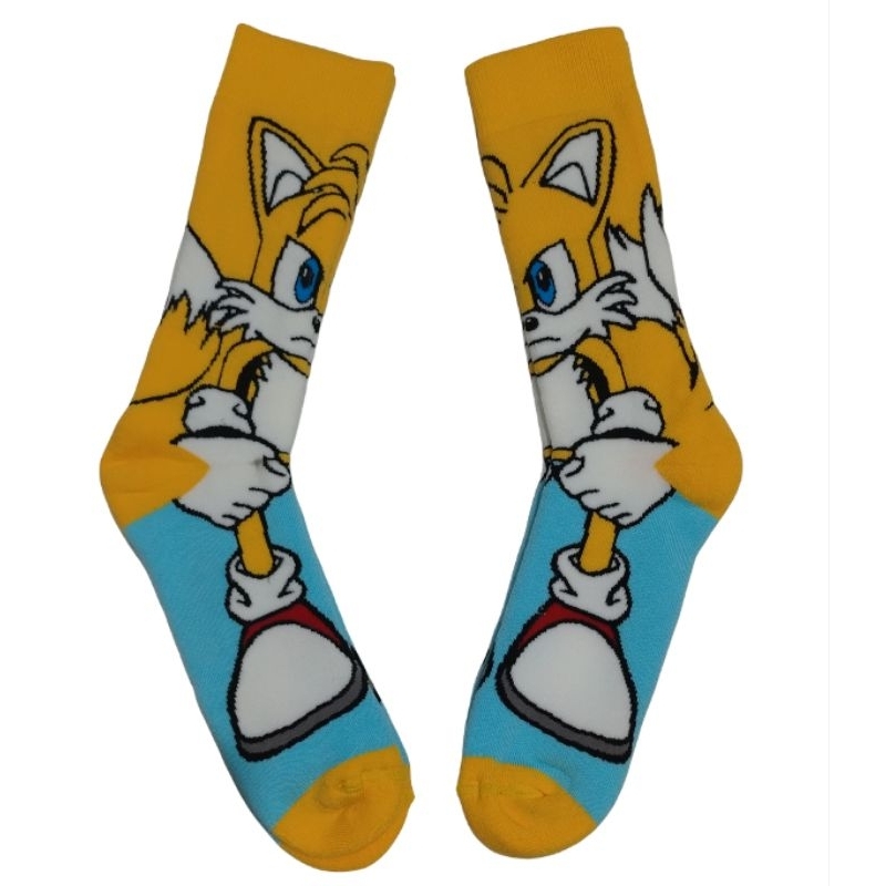 Meias Sonic Personagens The tails Shadom Sonic knuckles Cano Alto Infantil Adulto Algodão Pronta Entrega