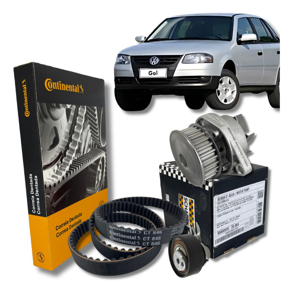 Kit Correia Dentada e Tensor e Bomba D'agua - VW Gol G2 / G3 / G4 1.0 8V em Oferta na Shopee