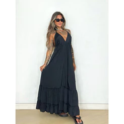 vestido longo indiano / vestido lenço indiano liso