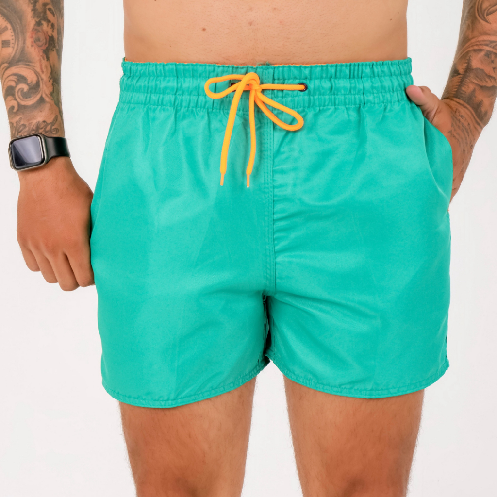 Short Tactel Curto Mauricinho Liso Praia Verão 2025 Treino