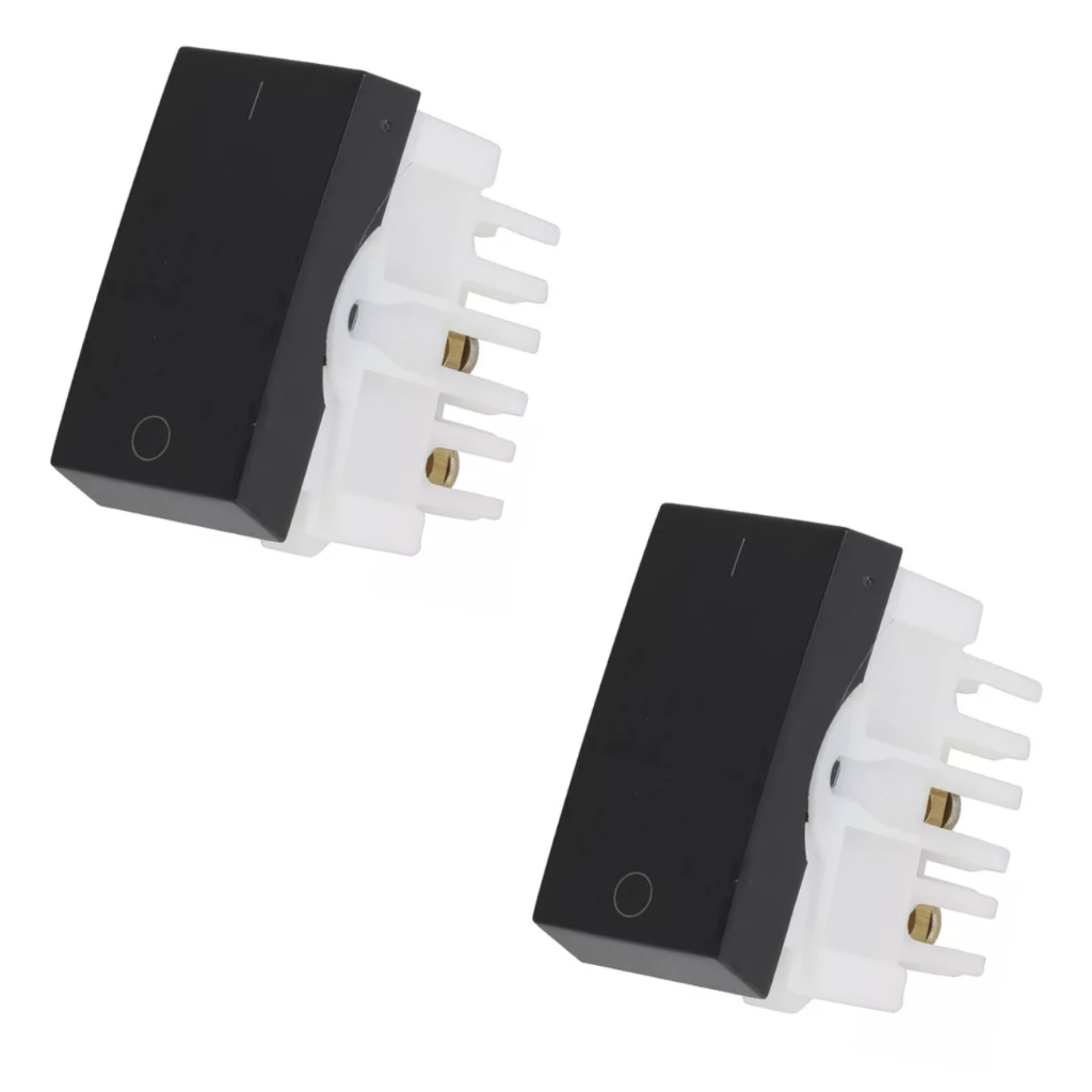 Kit c/ 2 Módulos Alumbra Inova Black Piano Interruptor Bipolar Simples 85504
