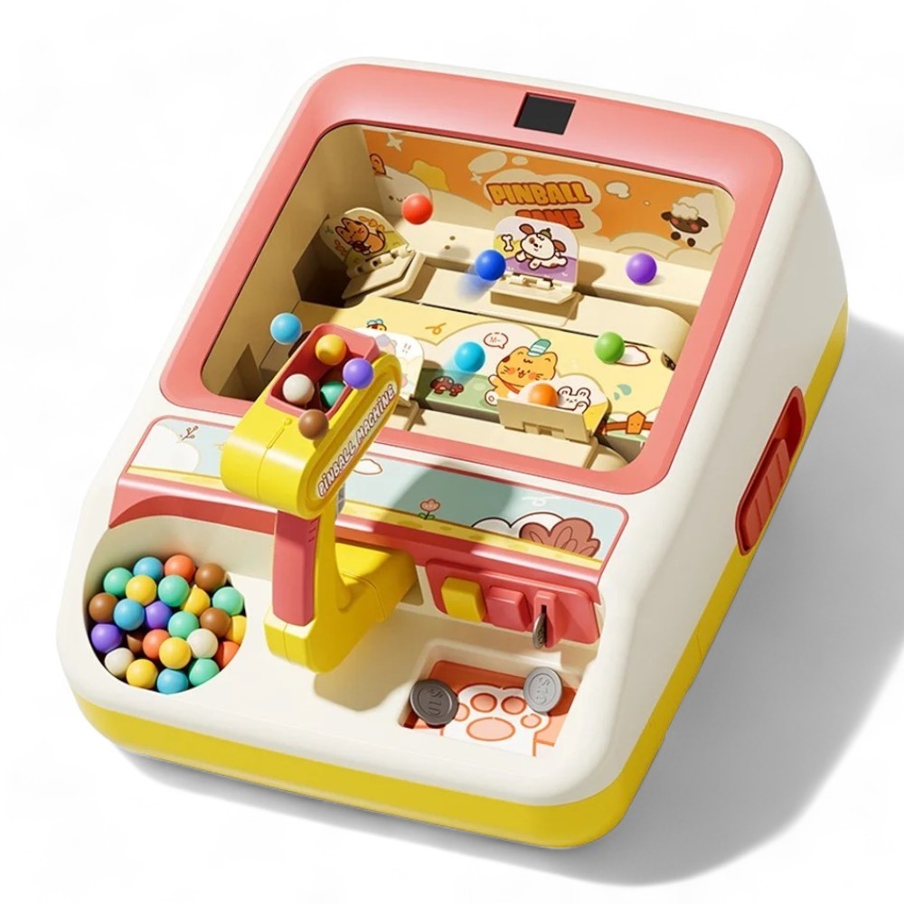 Brinquedo Jogo Mini Máquina de Fliperama Infantil Com Bolinhas E Moedinhas Para Jogar